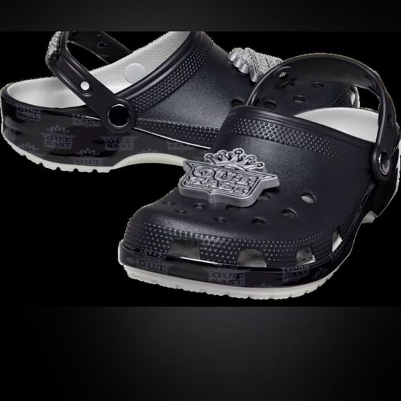 NEW NWT Crocs x Outkast Classic Clog Clogs Black & Silver Size Womens 10 Mens 8 - Picture 8 of 12
